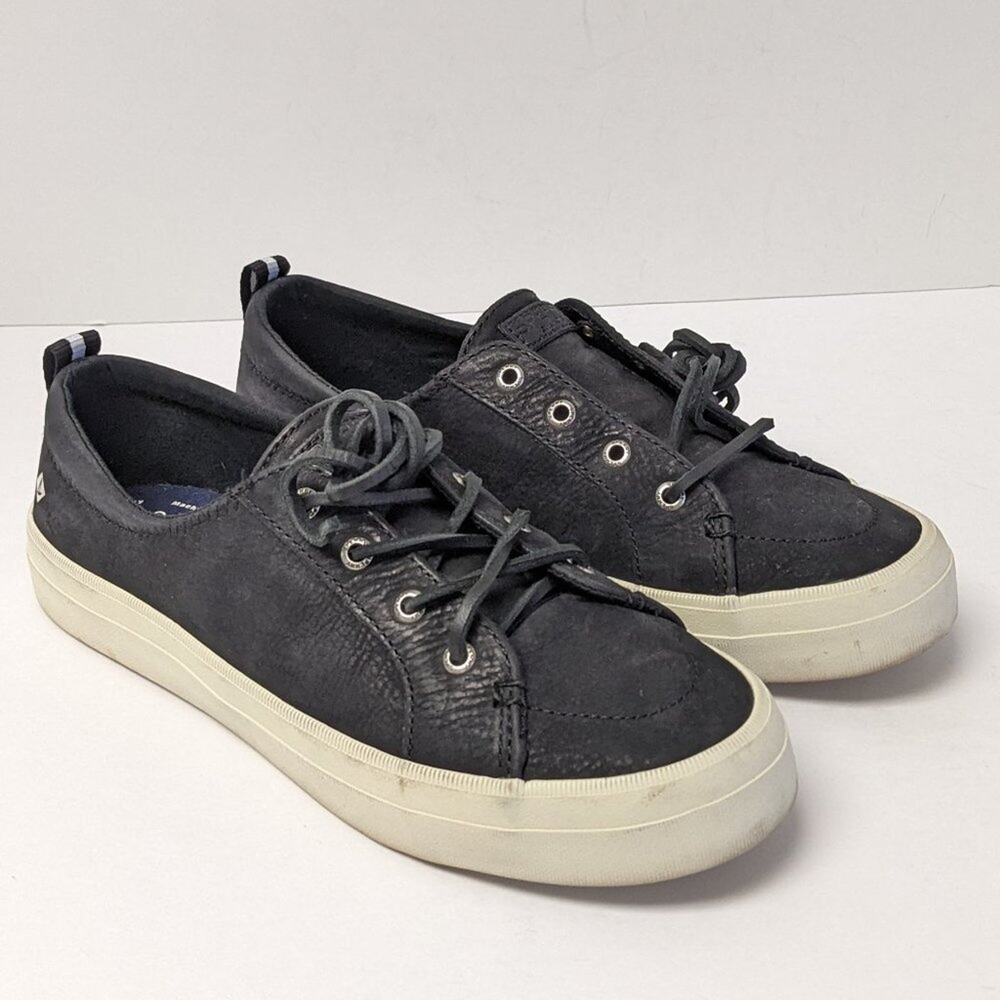 Sperry Crest Vibe Sneakers, Black, Women's 9 Wide